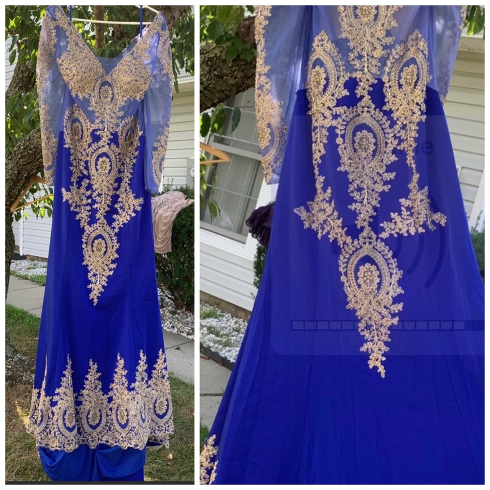 Blue evening dress